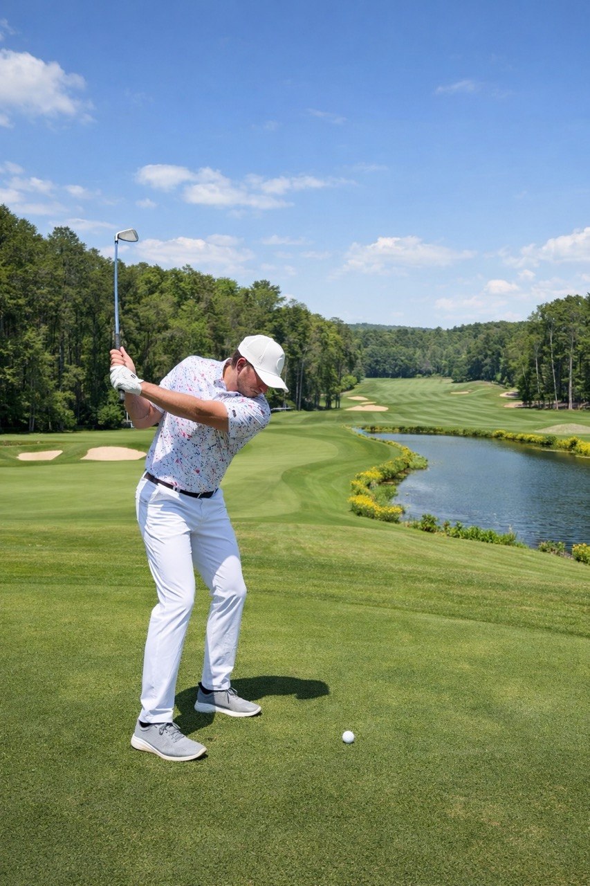 Hunter on the golf course