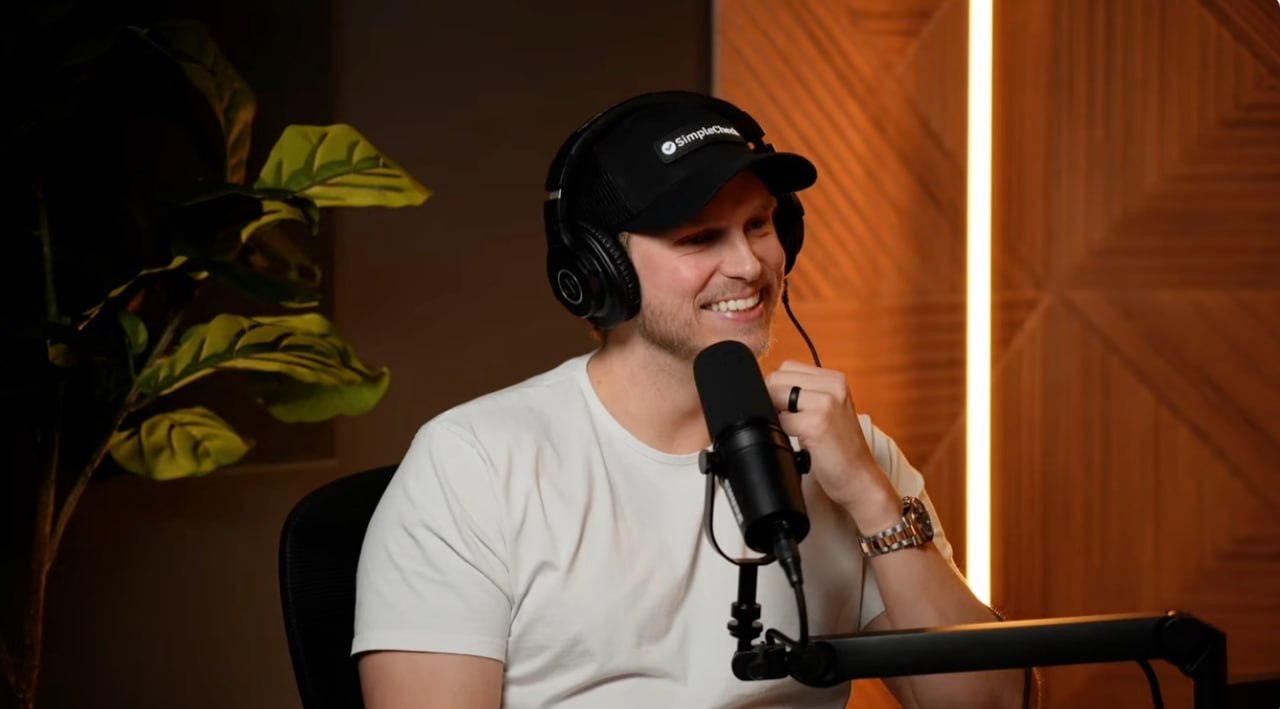 Hunter in the podcast studio